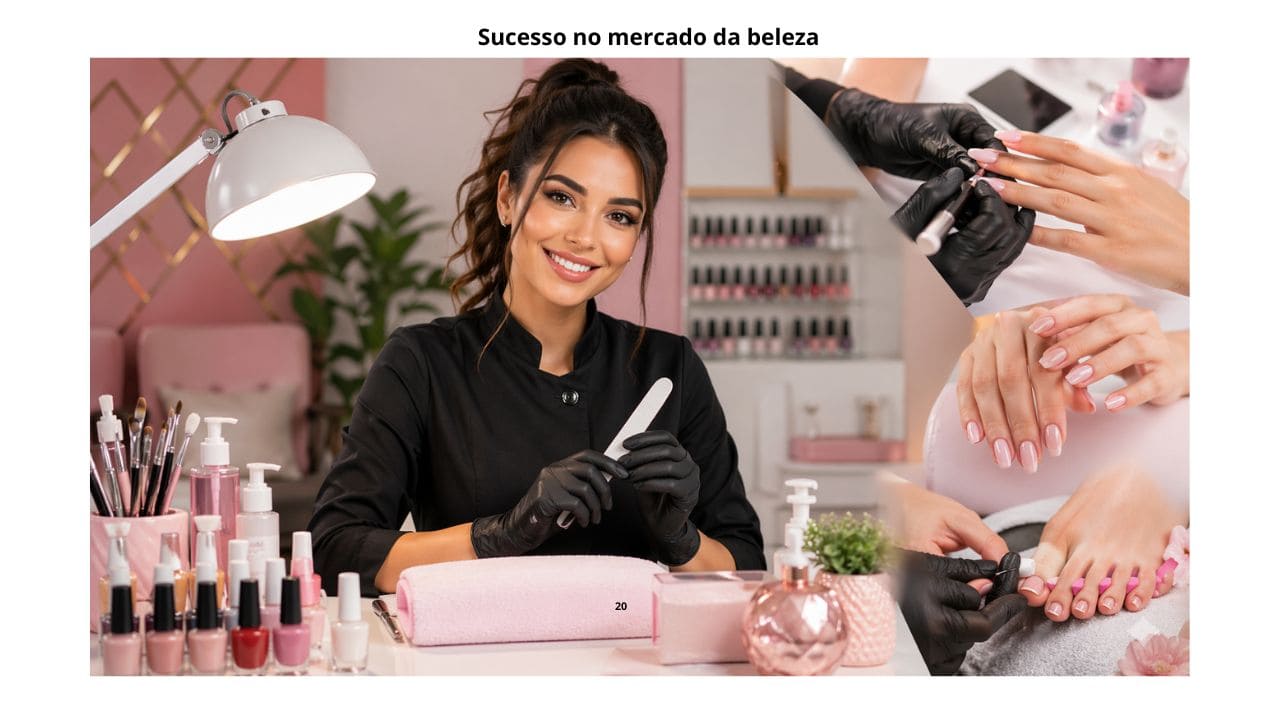 Curso de manicure ensinando técnicas profissionais para criar unhas perfeitas, duradouras e com acabamento de qualidade