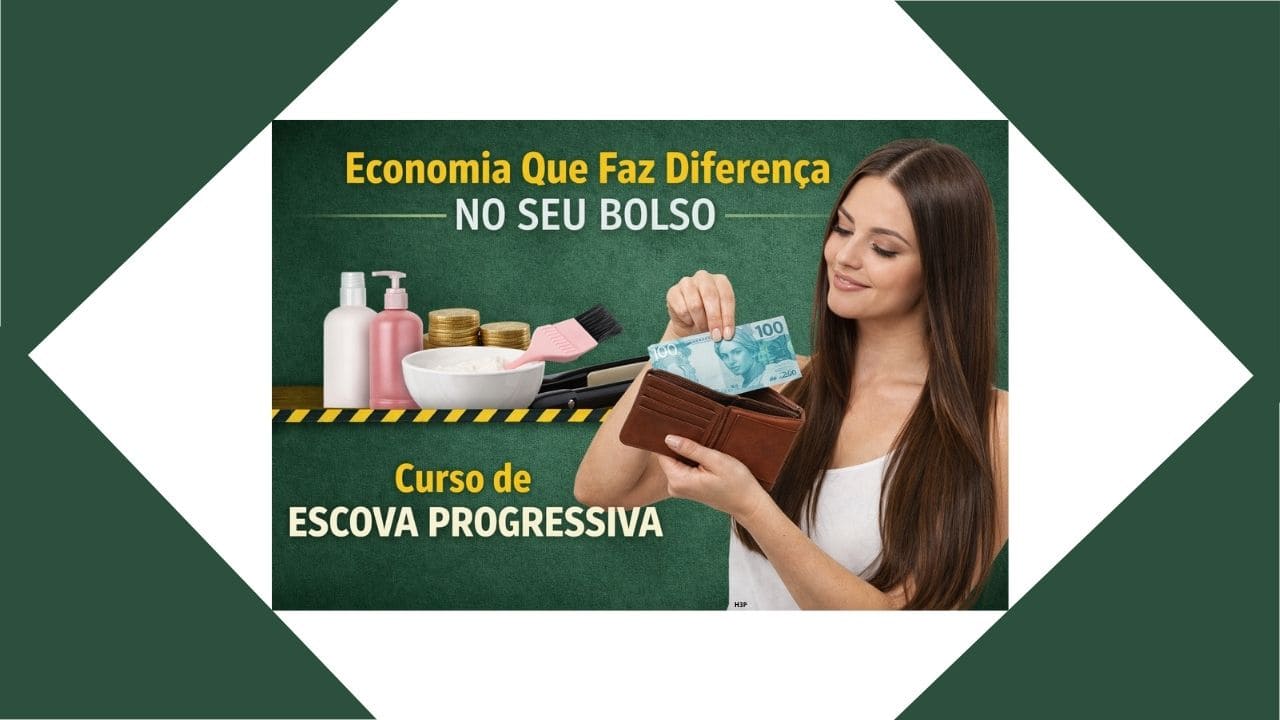 Pessoa satisfeita após fazer escova progressiva em casa, destacando economia e resultado de salão.