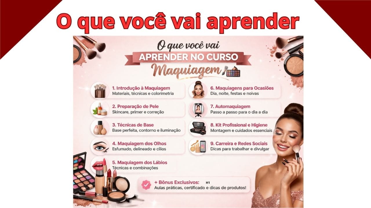 Seção introdutória com o título “O que você vai aprender”, apresentando os principais tópicos e objetivos do conteúdo.