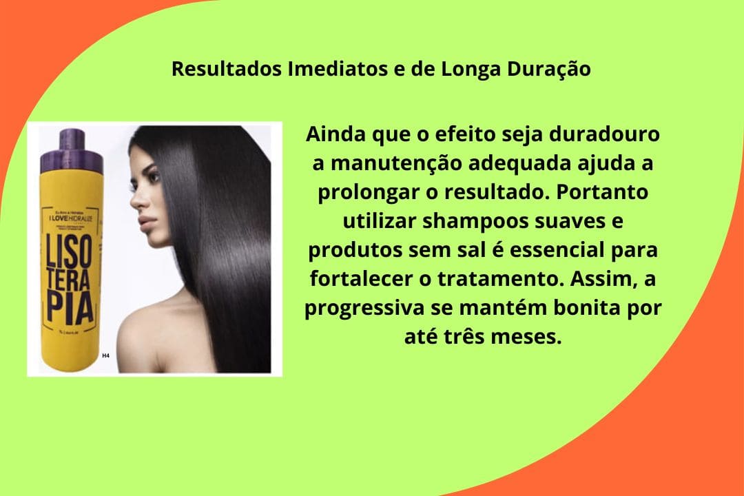 Cabelo liso, alinhado e com brilho intenso mostrando os resultados imediatos e duradouros após o uso da progressiva orgânica sem formol.