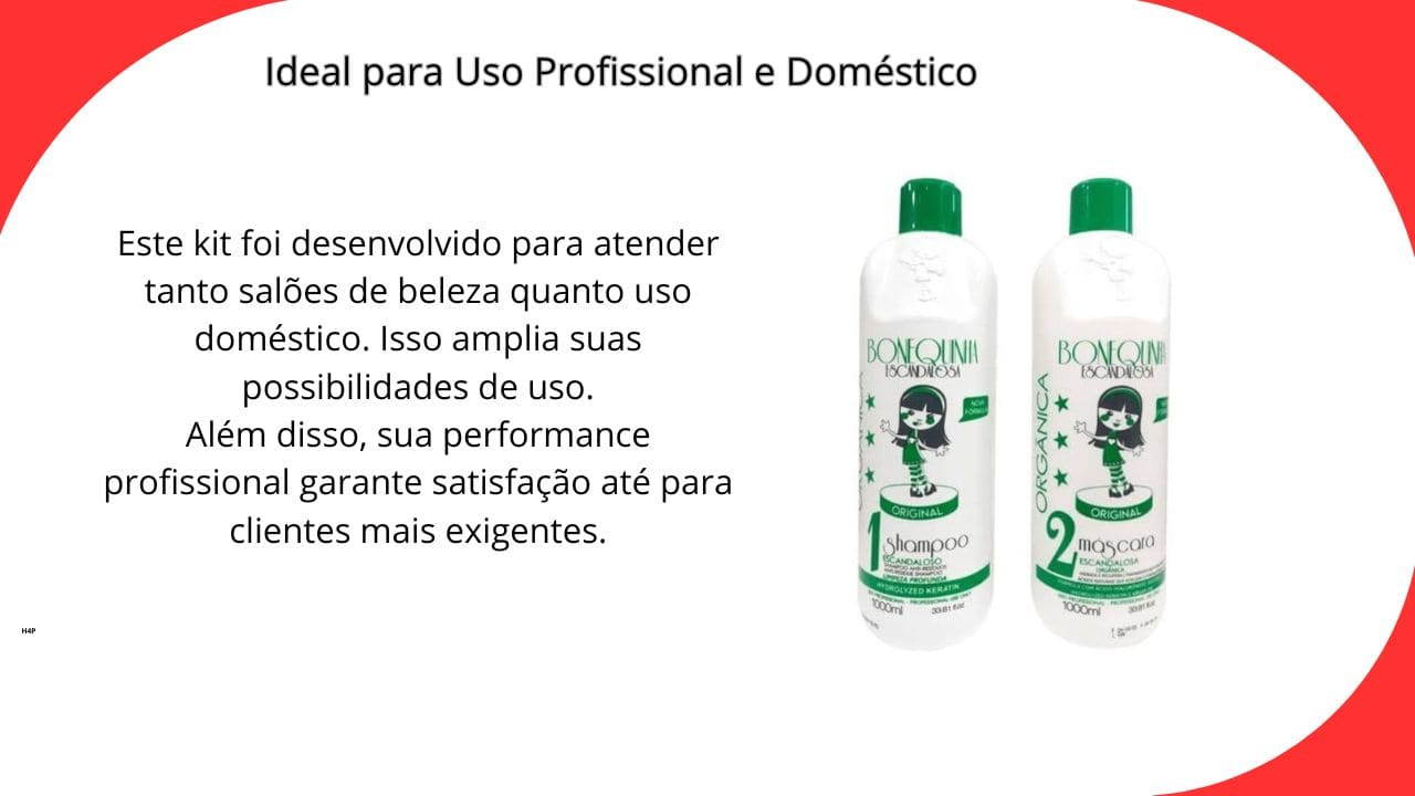 Produto capilar indicado tanto para uso profissional em salão quanto para uso doméstico, oferecendo praticidade, segurança e resultados eficazes.