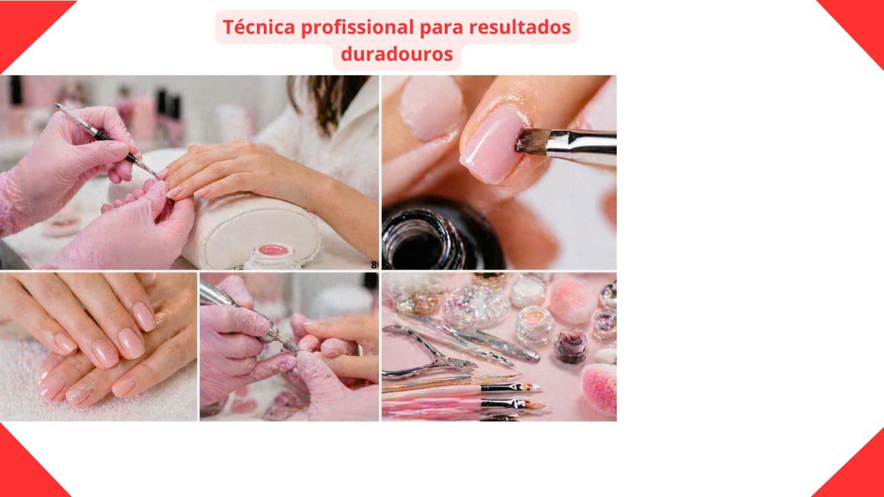 Profissional aplicando esmaltação e técnicas avançadas para unhas bem acabadas