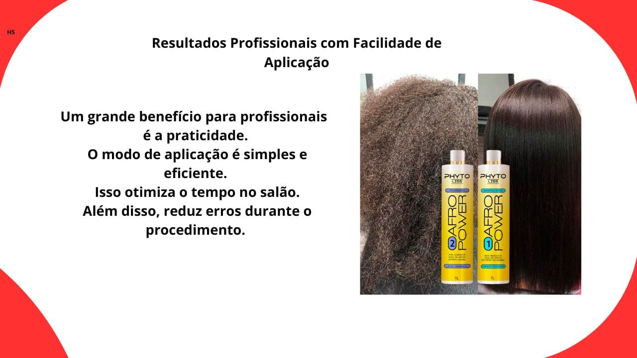 “Resultados profissionais com aplicação fácil, garantindo cabelos alinhados, macios e com acabamento de salão.”
