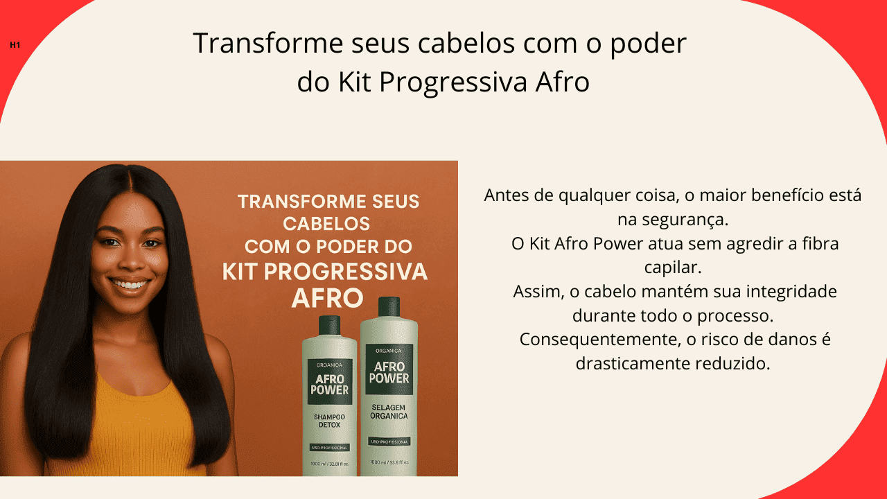 “Modelo com cabelo liso, brilhante e alinhado após tratamento com o Kit Progressiva Afro Power Orgânica Profissional.”