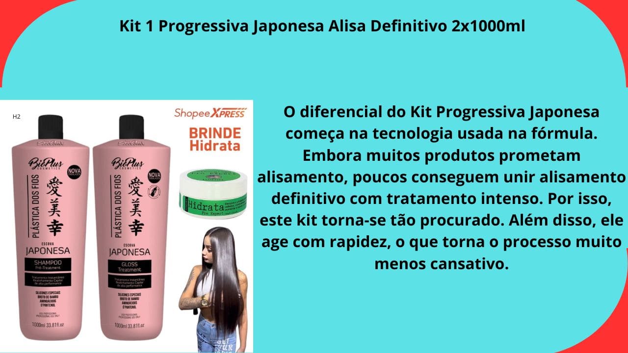 Kit Progressiva Japonesa Alisamento Definitivo Profissional 2x1000ml