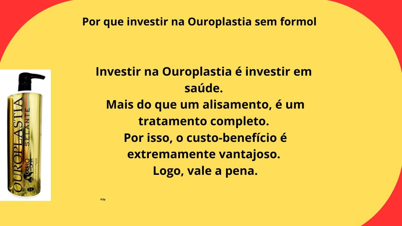 Cabelo alinhado, brilhante e saudável após tratamento de ouro plastia sem formol.