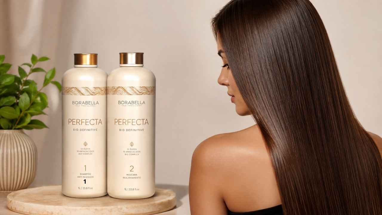 Progressiva Borabella Perfecta Bio Definitive para alinhamento e redução de volume dos cabelos