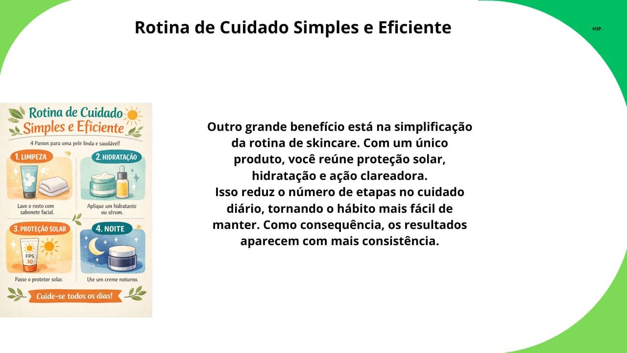 Título destacando a importância de uma rotina de cuidados com a pele que seja simples, prática e eficiente.
