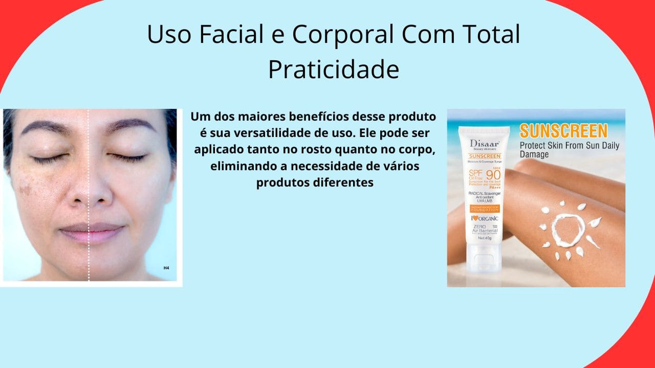 Título destacando a praticidade do uso do produto tanto no rosto quanto no corpo, facilitando a rotina diária de cuidados com a pele.