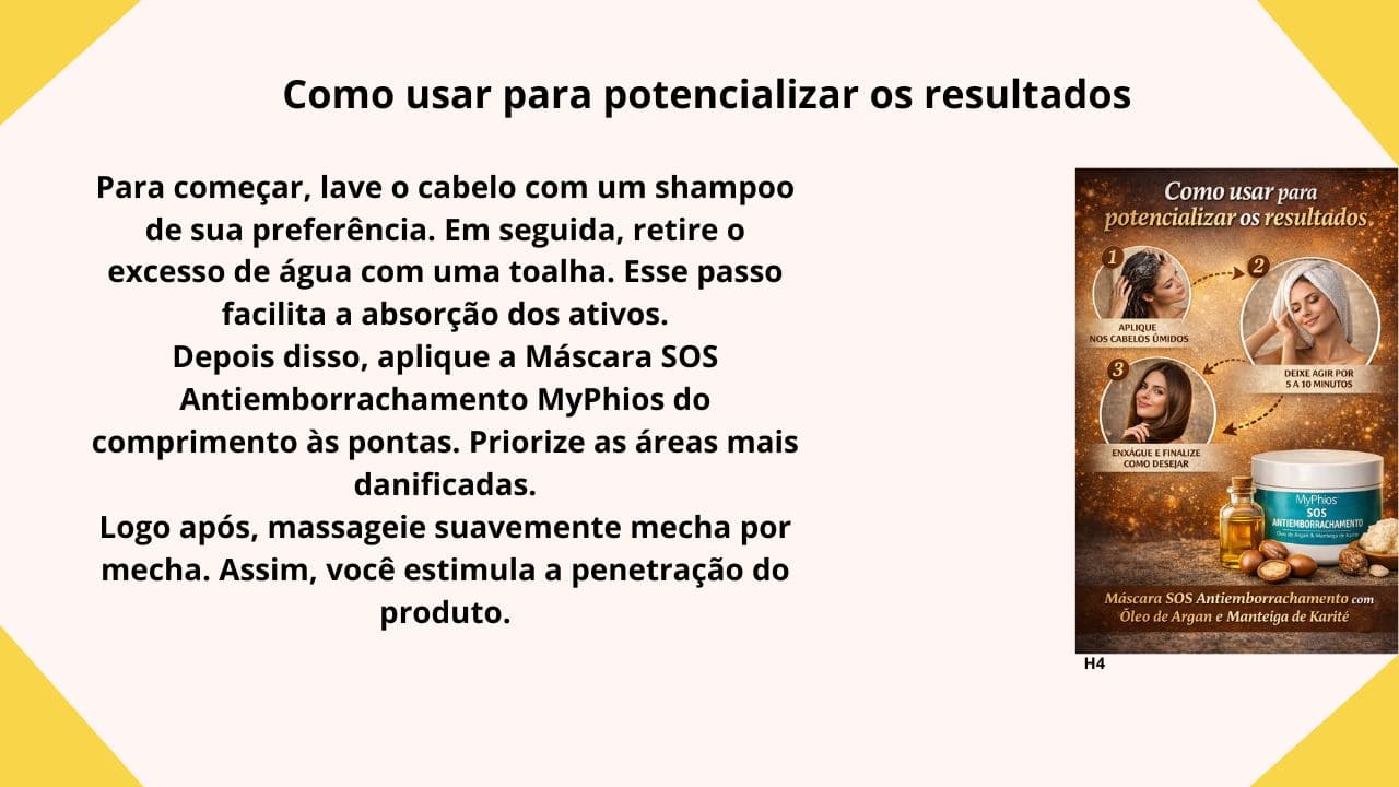 Pessoa aplicando tratamento capilar nos cabelos, demonstrando o modo de uso correto para potencializar os resultados.