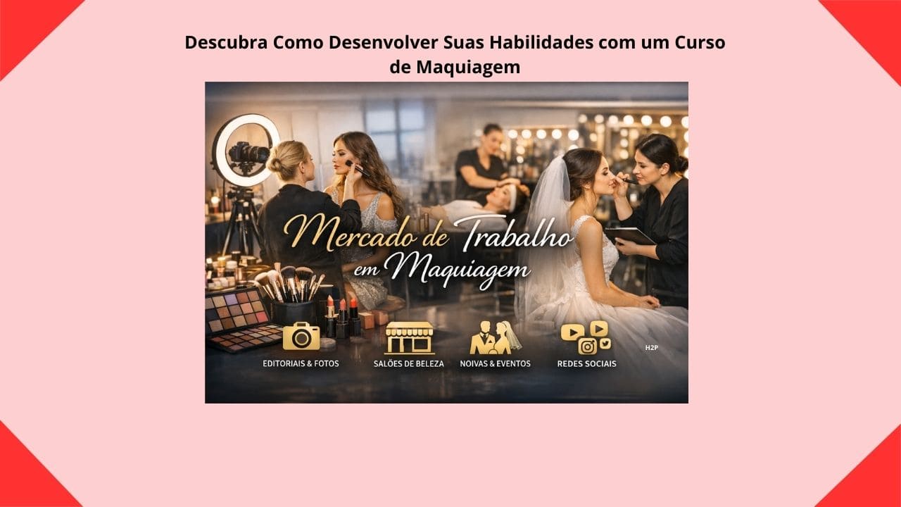 Pessoa aplicando maquiagem no rosto durante um curso de maquiagem profissional, aprendendo técnicas de beleza e desenvolvimento de habilidades.