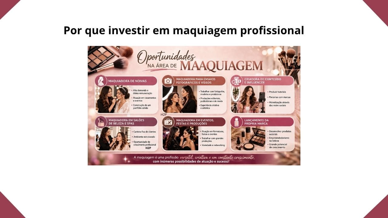 Explicação das vantagens e motivos para investir na formação em maquiagem profissional