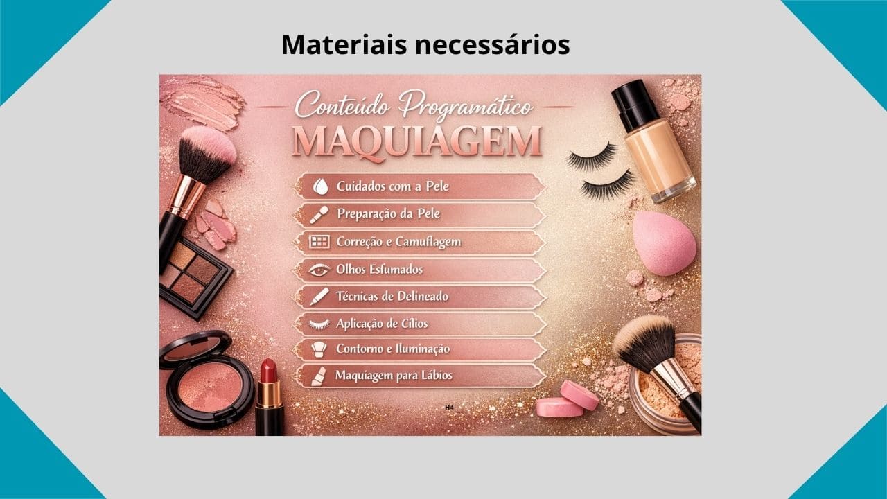 Lista dos itens e ferramentas necessários para a realização das atividades do curso

