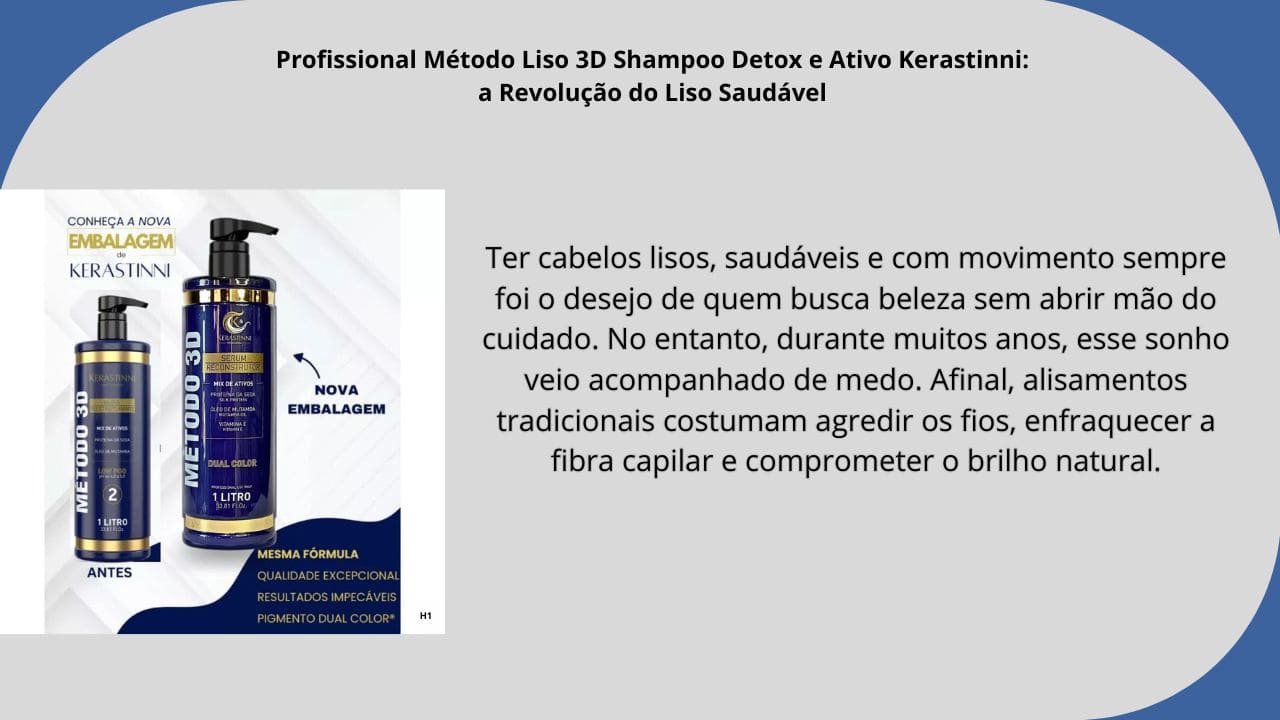 “Profissional aplicando o Método Liso 3D Shampoo Detox e Ativo Kerastinni em salão, com foco em cuidado, tecnologia e resultado nos fios.”