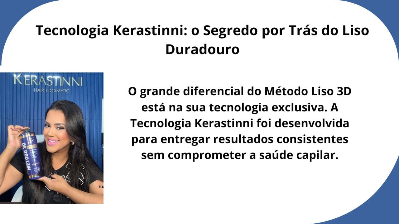 Representação visual da Tecnologia Kerastinni agindo na fibra capilar, alinhando os fios e promovendo um liso duradouro.”