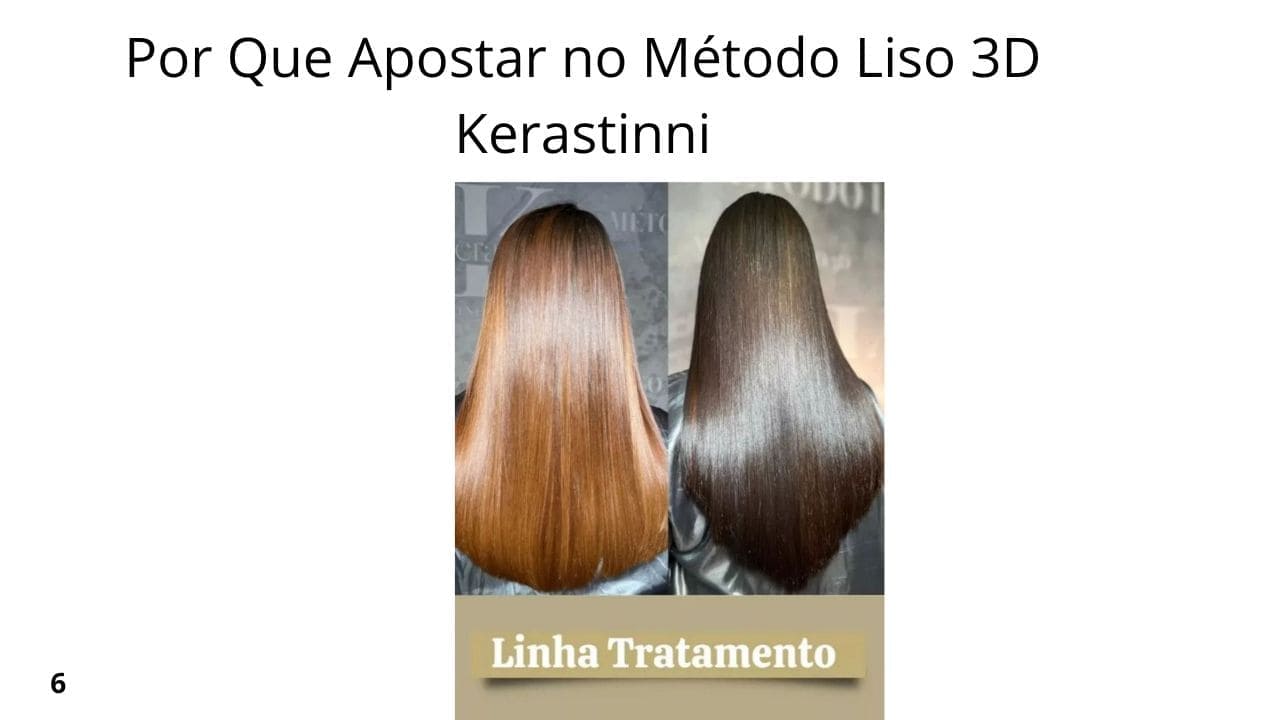 “Mulher com cabelo liso, brilhante e alinhado, representando os resultados do Método Liso 3D Kerastinni.”