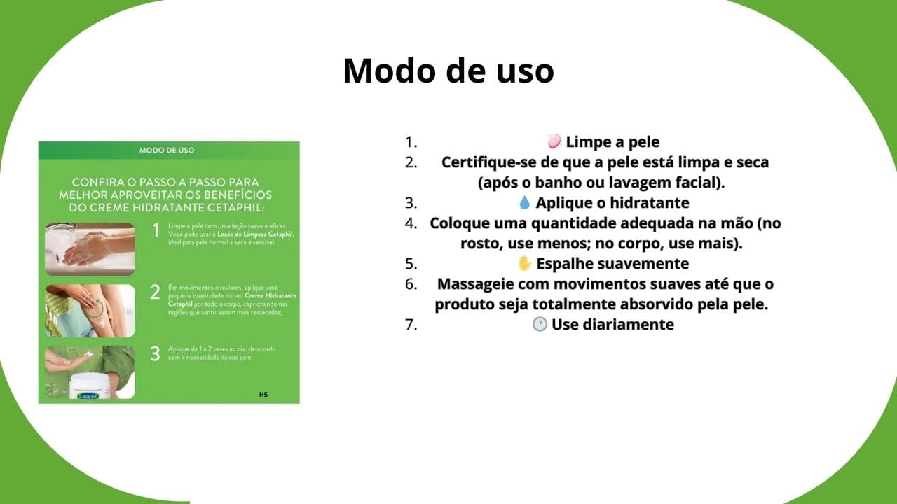 Pessoa aplicando o hidratante Cetaphil no rosto e no corpo, demonstrando o modo correto de uso diário.