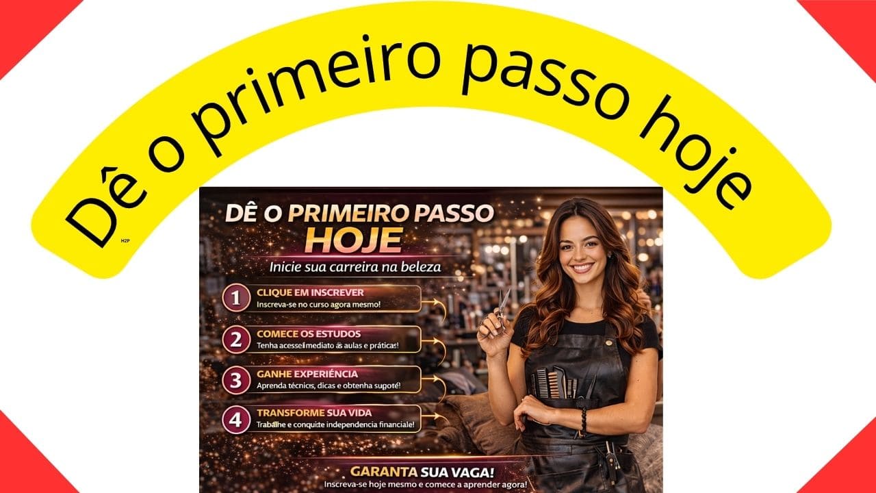 Seção que incentiva o início imediato no curso, destacando a importância de dar o primeiro passo.