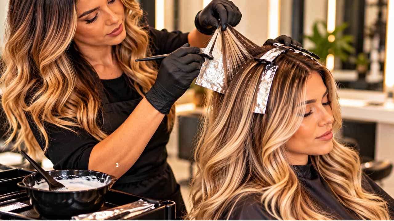 Técnica para fazer mechas iluminadas com clareamento uniforme nos cabelos 