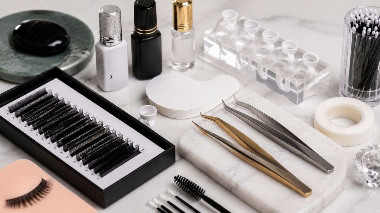 Lash designer realizando aplicação de extensão de cílios utilizando uma das técnicas mais procuradas e valorizadas do mercado de beleza.