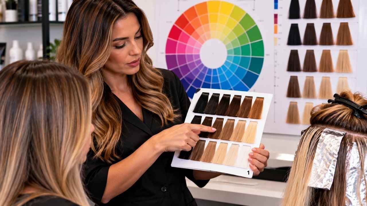 Fundamentos da colorimetria capilar com identificação de tons, subtons e cores dos cabelos.