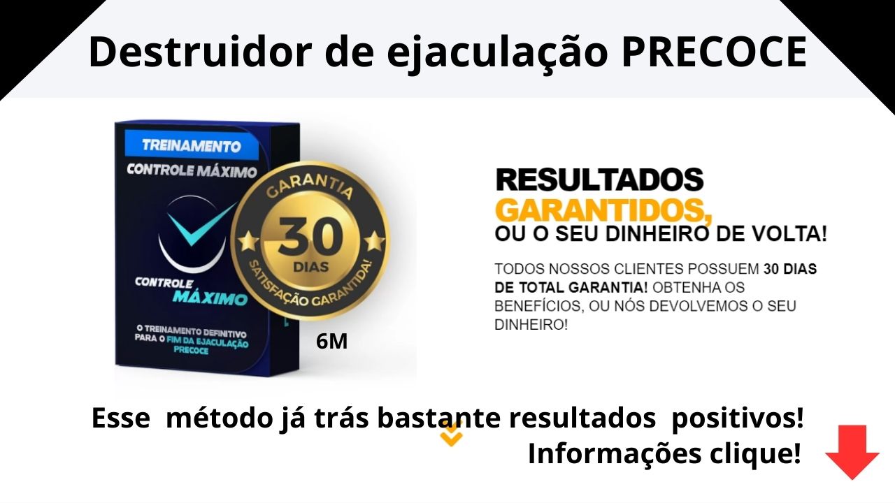 Fim da Ejaculação Precoce
A EJACULAÇÃO PRECOCE ACONTECE QUANDO O HOMEM PASSA A EJACULAR DE FORMA MUITO RÁPIDA, TRAZENDO CONSTRANGIMENTO AO HOMEM E INSATISFAÇÃO PARA A PARCEIRA. PARA IDENTIFICAR, CONSIDERE OS QUADROS ABAIXO:
SENTIR UMA VONTADE MUITO FORTE DE EJACULAR LOGO NO INICIO DA PENETRAÇÃO, OU PERCEBER QUE O CLIMAX ESTÁ CHEGANDO MUITO RÁPIDO.
 PRECISAR DESACELERAR OU INTERROMPER O SEXO POR UM TEMPINHO PARA EVITAR A EJACULAÇÃO.
PERCEBER QUE SUAS PARCEIRAS FICAM INSATISFEITAS APÓS O SEXO, OU ATÉ MESMO NOTAR QUE ESTÃO EVITANDO SEXO.
 PRECISAR PENSAR EM “OUTRAS COISAS” OU “BRIGAR COM O CÉREBRO” DURANTE O SEXO, PARA NÃO EJACULAR RÁPIDO!
