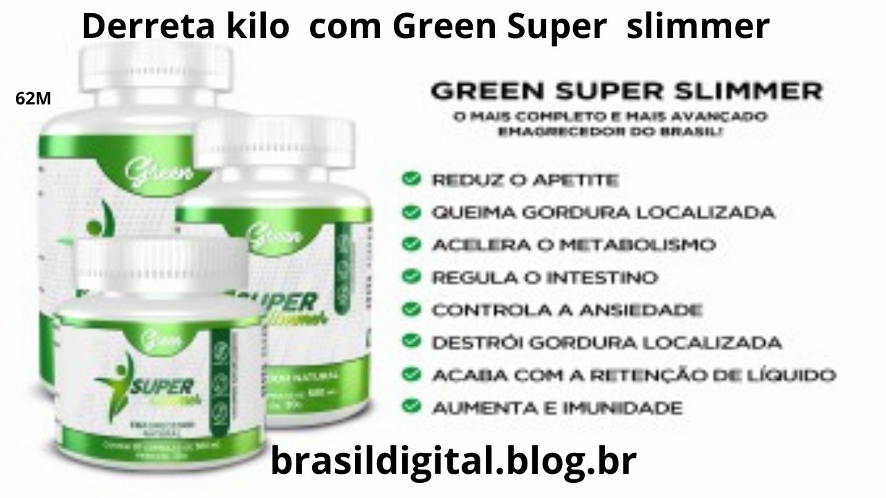 Super Green Blank Ao total foram 10 anos de pesquisa e estudos para encontrar a tecnologia e a medida certa para desenvolver Super. Green Slimmer. Pensado para quem deseja emagrecer de maneira definitiva e livre do efeito sanfona, Super Green Slimmer já conquistou o mundo e foi aprovado em mais de 17 países como a verdadeira fórmula para emagrecer com saúde e sem sofrimento. Super Green Slimmer funciona como uma cirurgia de emagrecimento. A combinação exclusiva dentro das cápsulas formam uma espécie de gel que proporciona uma poderosa reeducação alimentar, onde educa seu organismo a se saciar com pouco, além de um detox completo, permitindo o emagrecimento rápido e saudável, ele também funciona como um bloqueador de gordura, não deixando seu organismo absorver gorduras