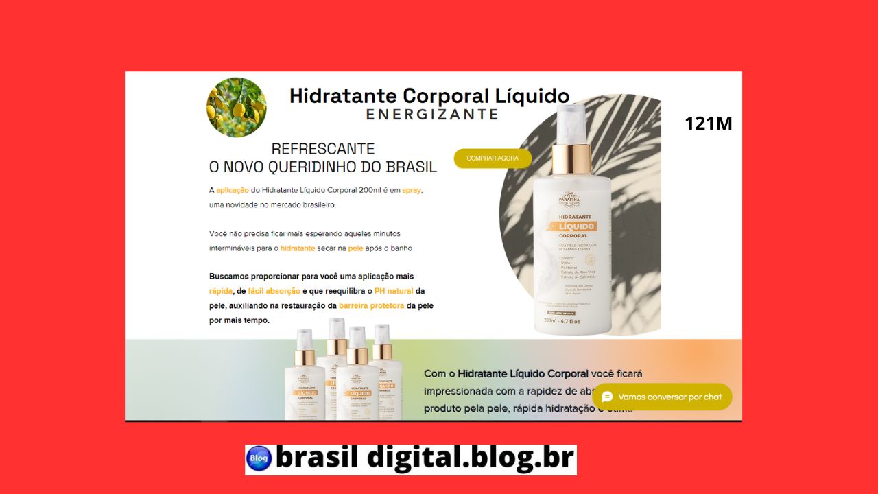 Auxilia na melhora da elasticidade e firmeza da pele Pele mais macia e tonificada, com maior hidratação Ajuda a restaurar a barreira natural da pele ressecada-Rápida absorção na pele Fácil aplicação e com maior praticidade Com o Hidratante Líquido Corporal você ficará impressionada com a rapidez de absorção do produto pela pele, rápida hidratação e ótima espalhabilidade do produto no corpo!