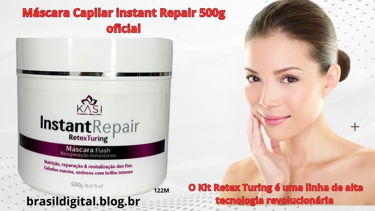 Máscara Capilar Instant Repair - Retex Turing 500g Kasi Professional
O Kit Retex Turing é uma linha de alta tecnologia revolucionária no processo de ação antioxidante. Possui em sua formulação ativos que cessam verdadeiramente a oxidação dos fios e removem os metais pesados de químicas anteriores e agentes externos. Indicado para várias aplicações.

A máscara com ação Reparadora e Restauradora age em 5 Minutos promovendo alto condicionamento, controle de frizz e alta penteabilidade a seco e a úmido
Veja os detalhes desse produto!

Extrato de aloe vera
Ajuda na produção de colágeno e, por isso, ajuda a fixar melhor os fios de cabelo no couro cabeludo. Além disso, por possuir minerais e água, fortalece todo o fio, tornando-o mais forte e menos quebradiço.
Creatina
