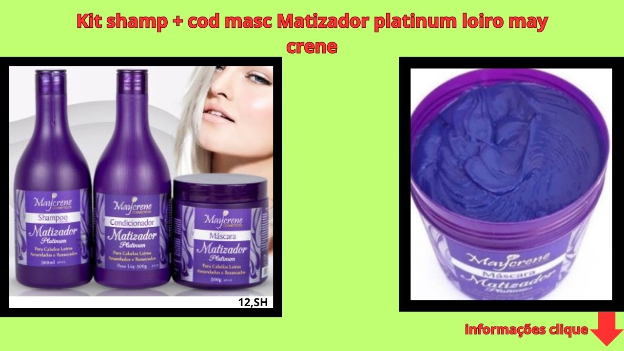 Produto a pronta entrega, enviamos em até 24 horas úteis
A Linha de tratamento Matizadora Maycrene é ideal para cabelos loiros, brancos ou grisalhos. Renova e realça a cor com pigmentos violeta, além de neutraliza o tom amarelado que se acumula nos fios.
Características:
As Nano partículas de Cor fazem uma neutralização perfeita por serem muito pequenas e penetram facilmente na fibra capilar.
 A Vitamina B5 é hidrossolúvel, possui poder Antioxidante e repõe proteínas, lipídios, carboidratos, alta capacidade de absorção e retenção de água.
Indicado para cabelos transformados quimicamente .
