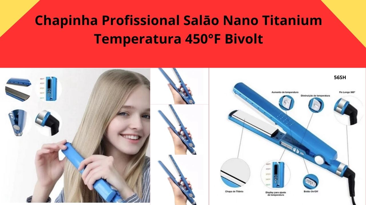 Chapinha Profissional Salāo Nano Titanium Temperatura 450°F Bivolt
Descriçāo deprodutos:Atencao:com 50 minutos ela desliga automaticamente ,proteção própria,colocando ela na tomada de novo voltar funcionar .Íons negativos que dão umidade e brilho diretamente ao cabelo
2)Eletricidade que ajuda as reduzir frisado do cabelo
3) De alta qualidade com placas que proporciona condutividade térmica superior, excepcionalmente resistente, com apenas 60% da sua densidade
