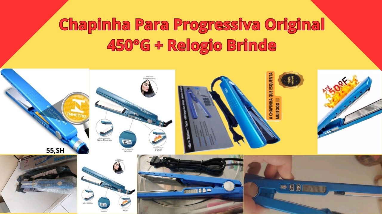 CHAPINHA NANO TITANIUM 100% ORIGINAL >> COM SELO DO INMETRO >> EXCELENTE PARA USO PROFISSIONAL SE VOCE NÃO GOSTAR DEVOLVEMOS SEU PAGAMENTO >> COMPRE COM TOTAL SEGURANÇA PRANCHA NANO TITANIUM 230 C / 450 F Agora você poderá alisar e fazer cachos nos cabelos com apenas um produto! Alisa, adiciona balanço e volume, cacheia e ondula: tudo isso – mais rápido e efetivamente! A Prancha Nano Titanium 1 1/4"!
 oferece uma performance superior as das pranchas de Nano Titanium e mais:
 A tecnologia Sol-Gel reduz a fricção proporcionando um deslizamento mais preciso porém gentil das placas nos cabelos, enquanto as laterais curvadas com placas aquecidas criam cachos perfeitos. Um aquecedor de cerâmica proporciona calor consistente e excelente recuperação.
 Atinge a temperatura máxima de 450°F.
 Possui habitação Ryton – revestimento exterior que suporta calor excessivo, apoio para os dedos emborrachado e ponta fria para maior controle e conforto. Possui placas de cerâmica Nano Titanium de 1 1/4" 1. 
