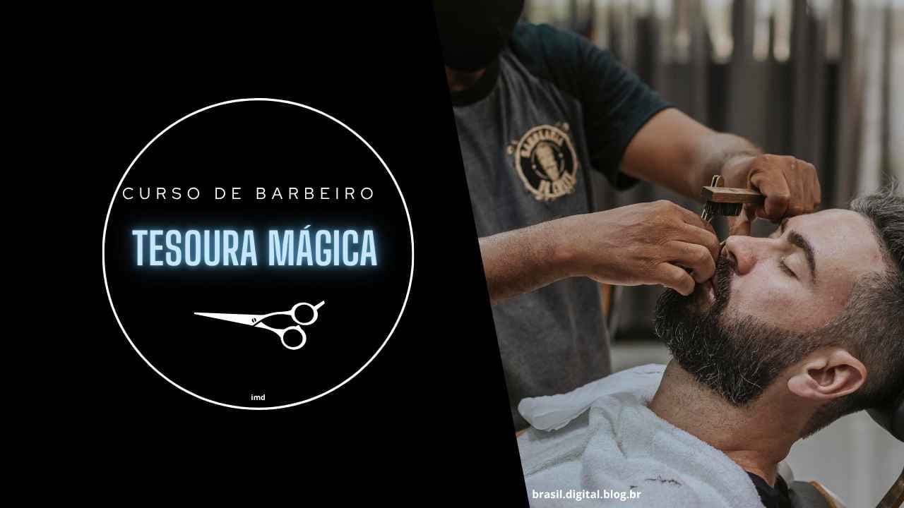 Homem aprendendo barbearia do zero com ferramentas profissionais em um curso prático