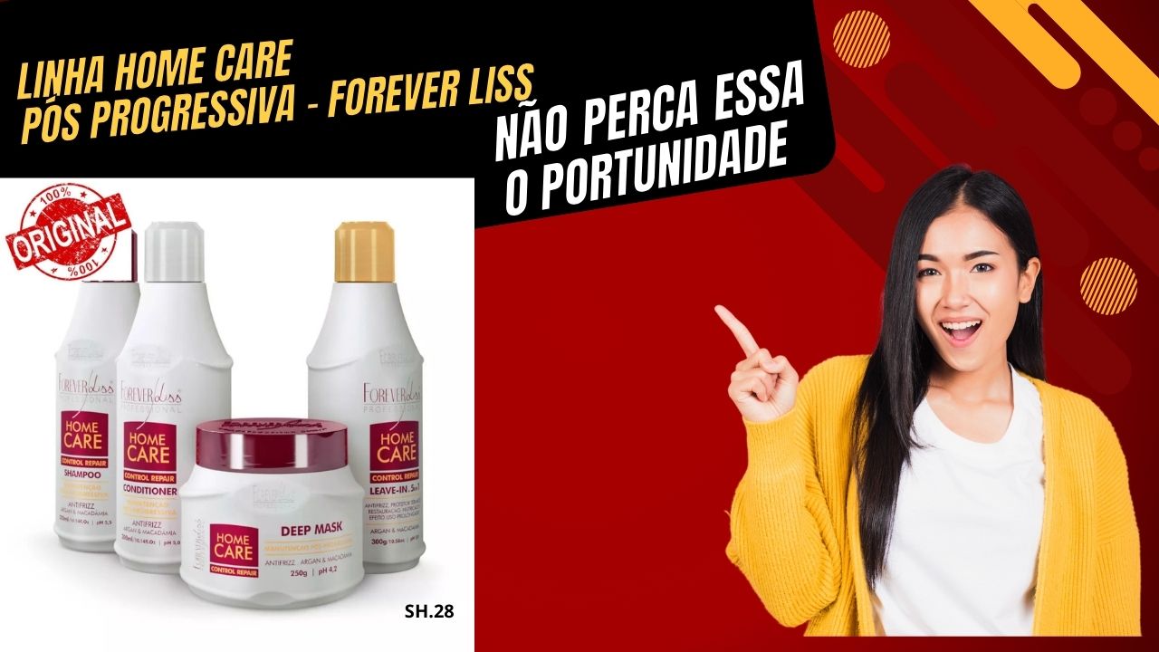 Forever Liss Kit Home Care Pós Progressiva é indicado para uso diário, pois repõe substâncias necessárias para saúde dos fios que se perderam durante os tratamentos de processos químicos, atua preenchendo a porosidade da fibra, controlando o volume e devolvendo flexibilidade e maciez aos cabelos, evitando a formação de pontas duplas. Age recuperando totalmente promovendo brilho e força. Além do seu sistema UV que protege os cabelos contra as agressões térmicas do sol, constante como o uso de pranchas e secadores. O Kit Forever Liss Home Care Pós Progressiva prolonga o resultado da Progressiva, Botox ou Selagem nos Cabelos.
Manutenção diária nos fios, prolongando o resultado de qualquer tratamento da Forever Liss, Como Progressivas, Botox ou Selagem Térmica.
