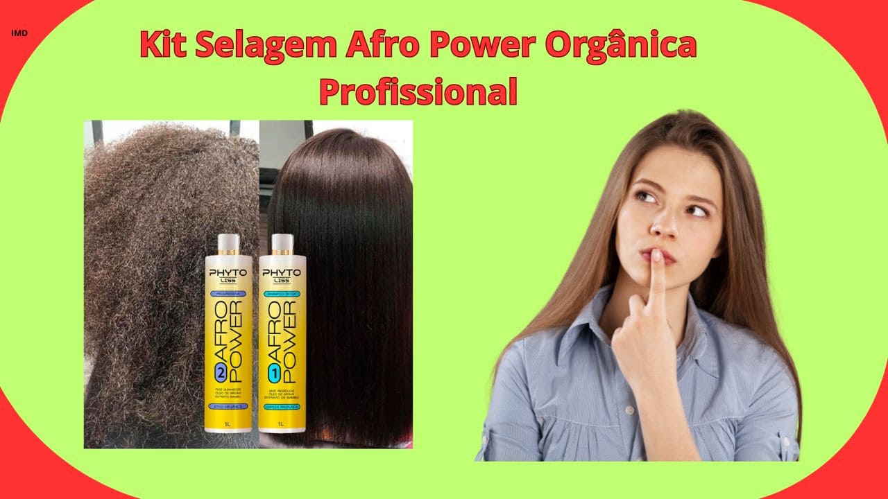 “Kit Selagem Afro Power Orgânica Profissional desenvolvido para alinhar, tratar e selar os fios com resultado de salão.”