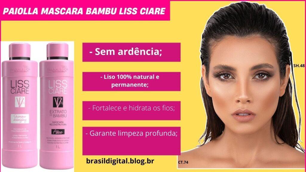 A Máscara Reconstrutora Liss Ciare Bambu foi desenvolvida para auxiliar no tratamento dos fios, hidratando e reconstruindo toda a fibra capilar. Sua composição à base de aminoácidos, Triboxyl AAC*, extrato de broto de bambu e limão proporciona um resultado perfeito, com brilho e maciez, sem danificar os fios.