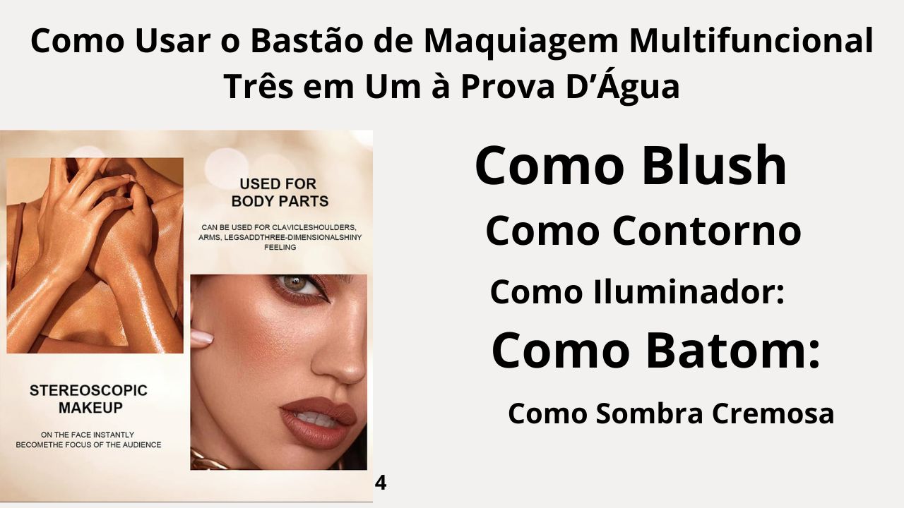 Imagem destacando o Bastão de Maquiagem Multifuncional 3 em 1 e seus diferenciais que conquistam quem busca praticidade.