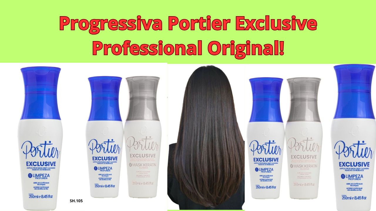 Portier Exclusive Progressiva – escova alisam-te que hidrata, fortalece e deixa os cabelos lisos, sedosos e com brilho intenso.”