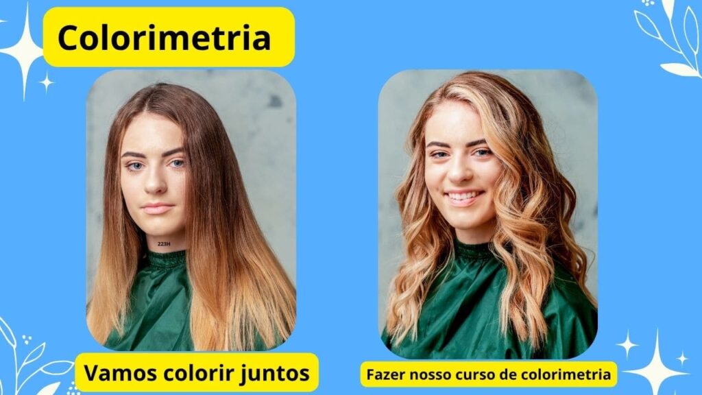 Ilustração com diferentes paletas de cores demonstrando como a colorimetria influencia a percepção visual e a harmonia entre tons.