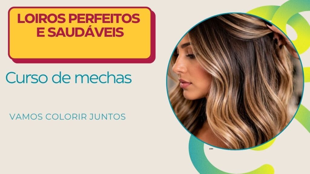 Mulher realizando técnicas de mechas loiras profissionais em cabelo feminino com resultado uniforme e sem manchas.