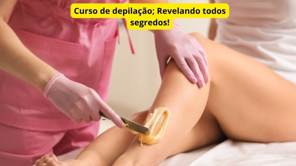 Profissional realizando depilação com cera em ambiente estético moderno, demonstrando técnica avançada, higiene, precisão e excelência nos resultados.