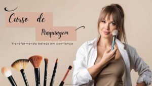 Curso de maquiagem online com técnicas profissionais de preparação da pele, aplicação de produtos e maquiagem dos olhos.