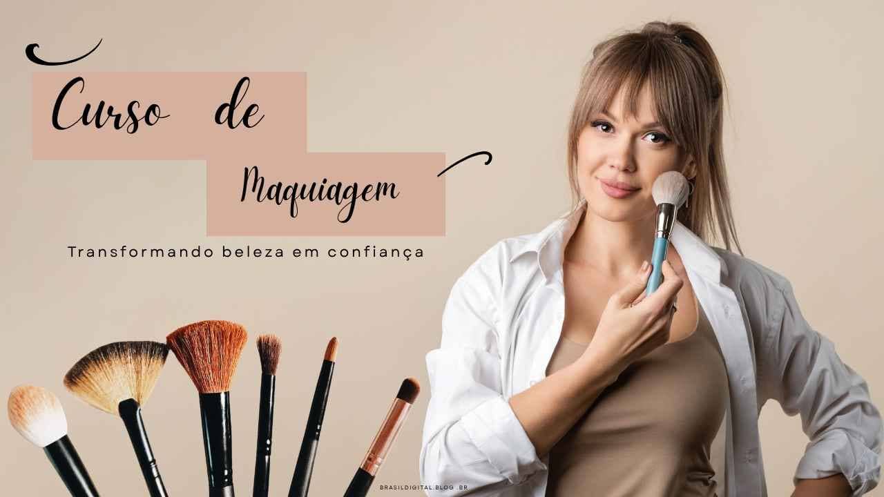 Curso de maquiagem online com técnicas profissionais de preparação da pele, aplicação de produtos e maquiagem dos olhos.